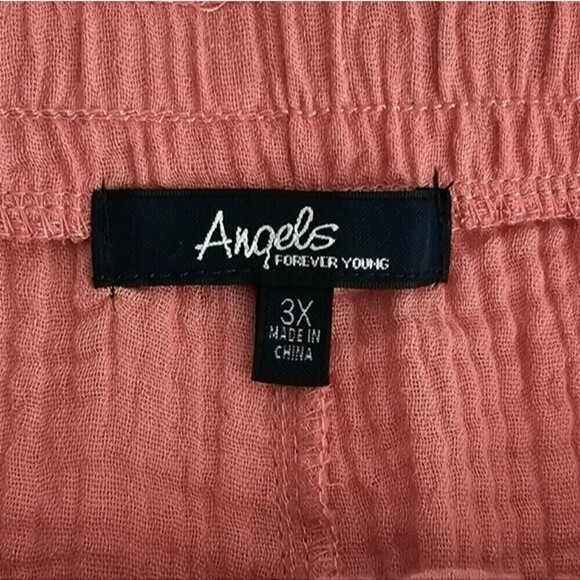 New! Angels Gauzy Cotton High Waist Stripes Pull On Pink Shorts - Picture 7 of 8